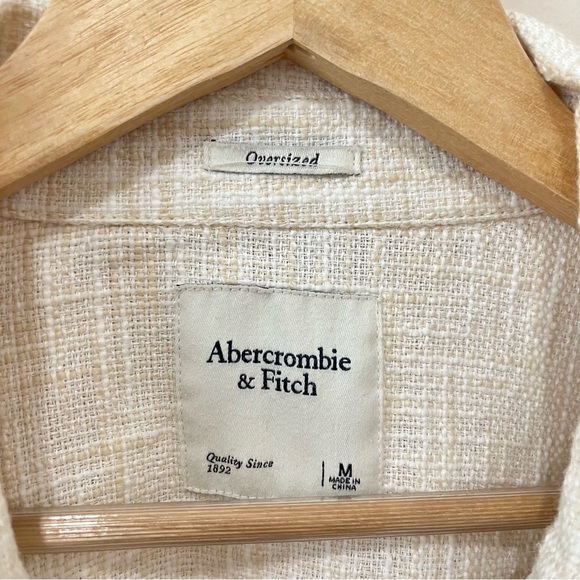 Abercrombie and Fitch Oversized Tweed button down shirt Minimalist Size Medium - Picture 10 of 13